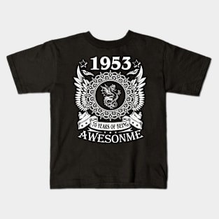 Vintage 1953 70 Years Being Awesome 70th Birthday Kids T-Shirt